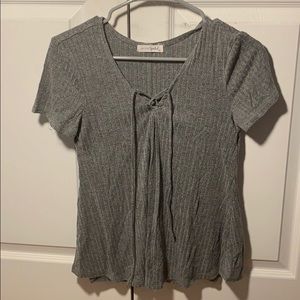 Grey criss cross top